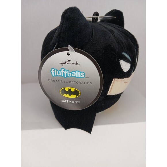 Hallmark Fluffball Black Batman DC Comics NWT Plush Ornament Decoration HTF - Picture 8 of 9
